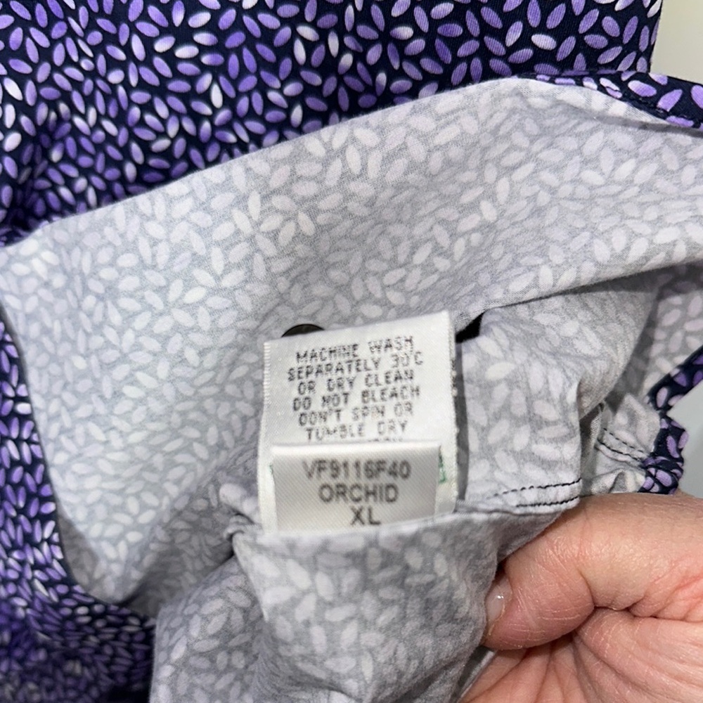 Bugatchi Blue/Purple Patterned Men's Shirt Size XL - Picture 5 of 6